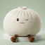 Huggable white large plush dumpling squishy pillow front view