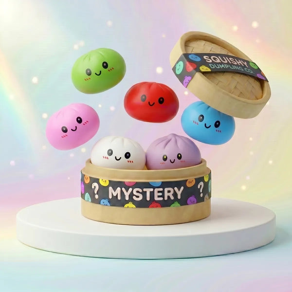 Surprise dumpling squishy mystery box front view