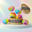Vibrant rainbow mystery squishy dumplings front view