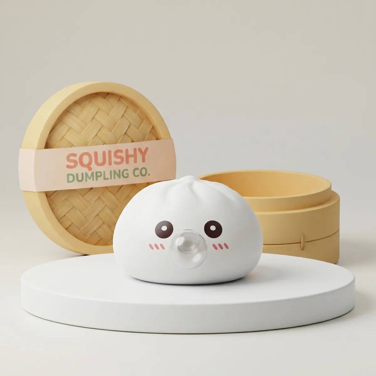 Cloud white blow dumpling squishy front view