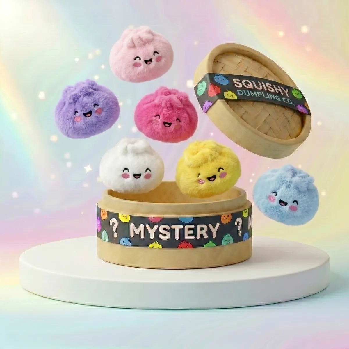 Cuddly stuffed animals dumpling squishy mystery plush front view Main image