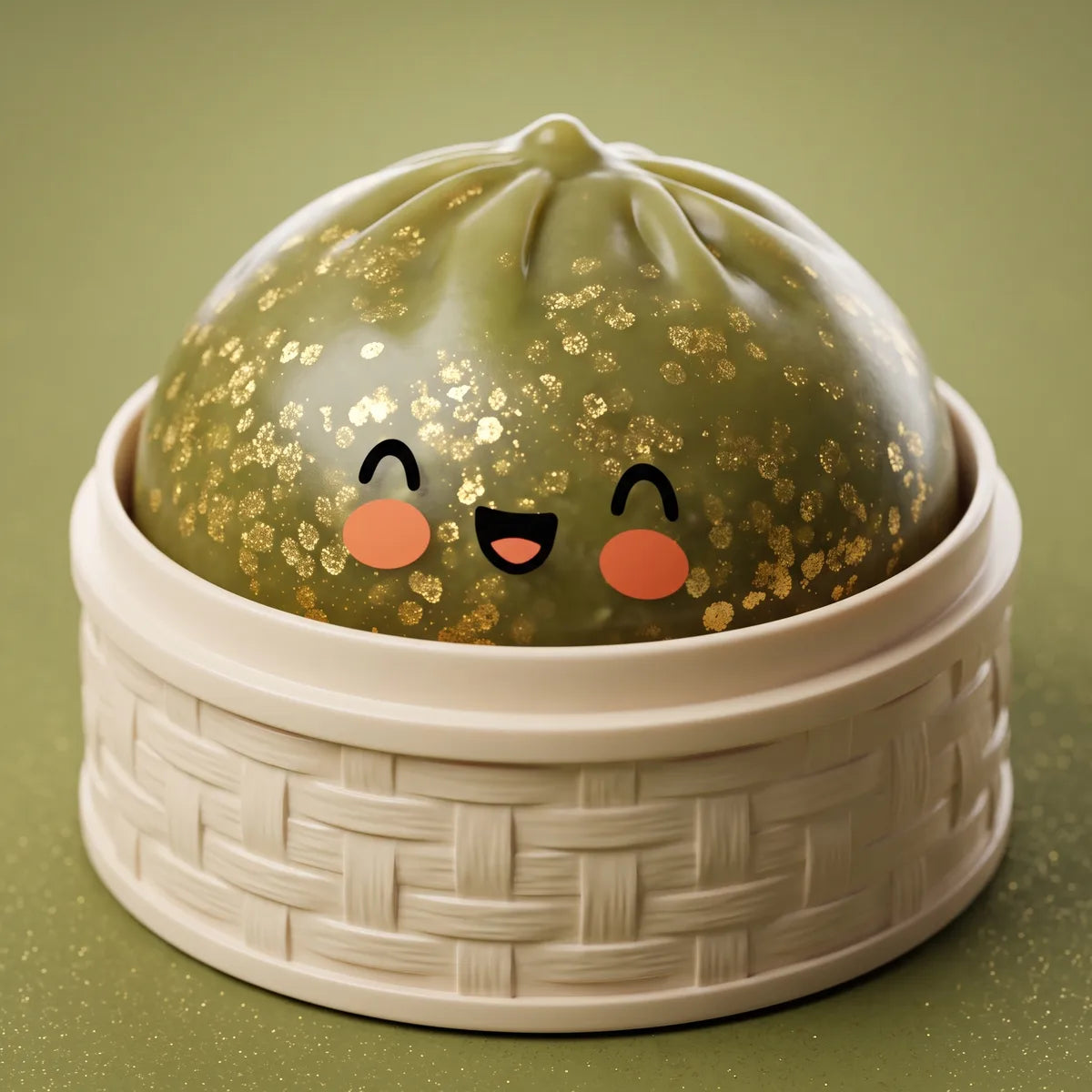 Emerald Dark Green Sparkle Dumpling Squishy Secondary image
