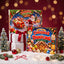 Christmas Duo Dumpling Squishy Advent Calendar Set 48 Pieces: the Santa sleigh and Countdown to Christmas calendar boxes staged on wrapped gifts in a snowy Christmas scene