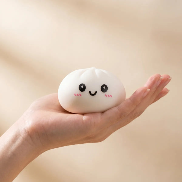 Dumpling squishy mystery box held in hand