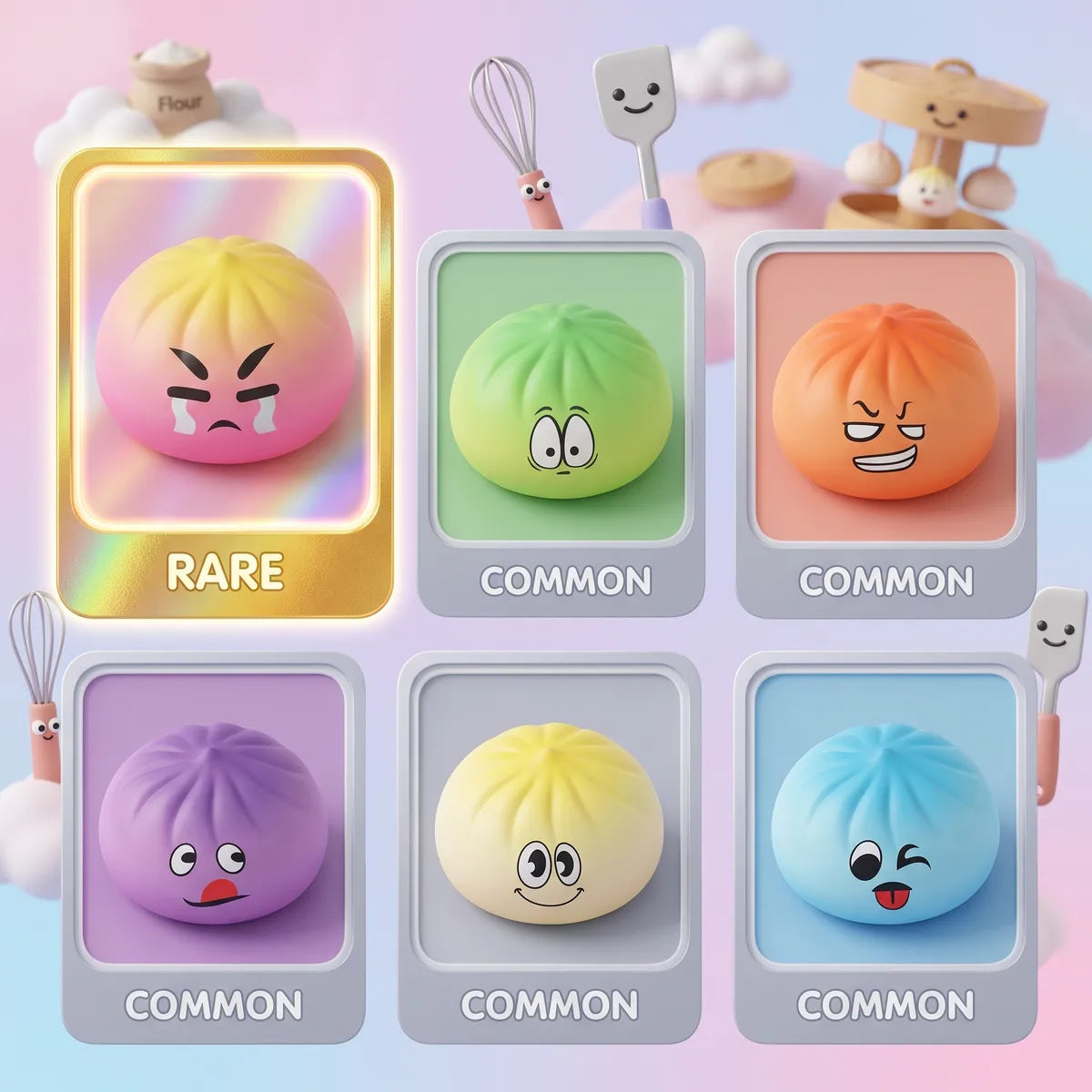 Pillowy Dumpling Squishy Mystery Bun Fidget Toy Secondary image