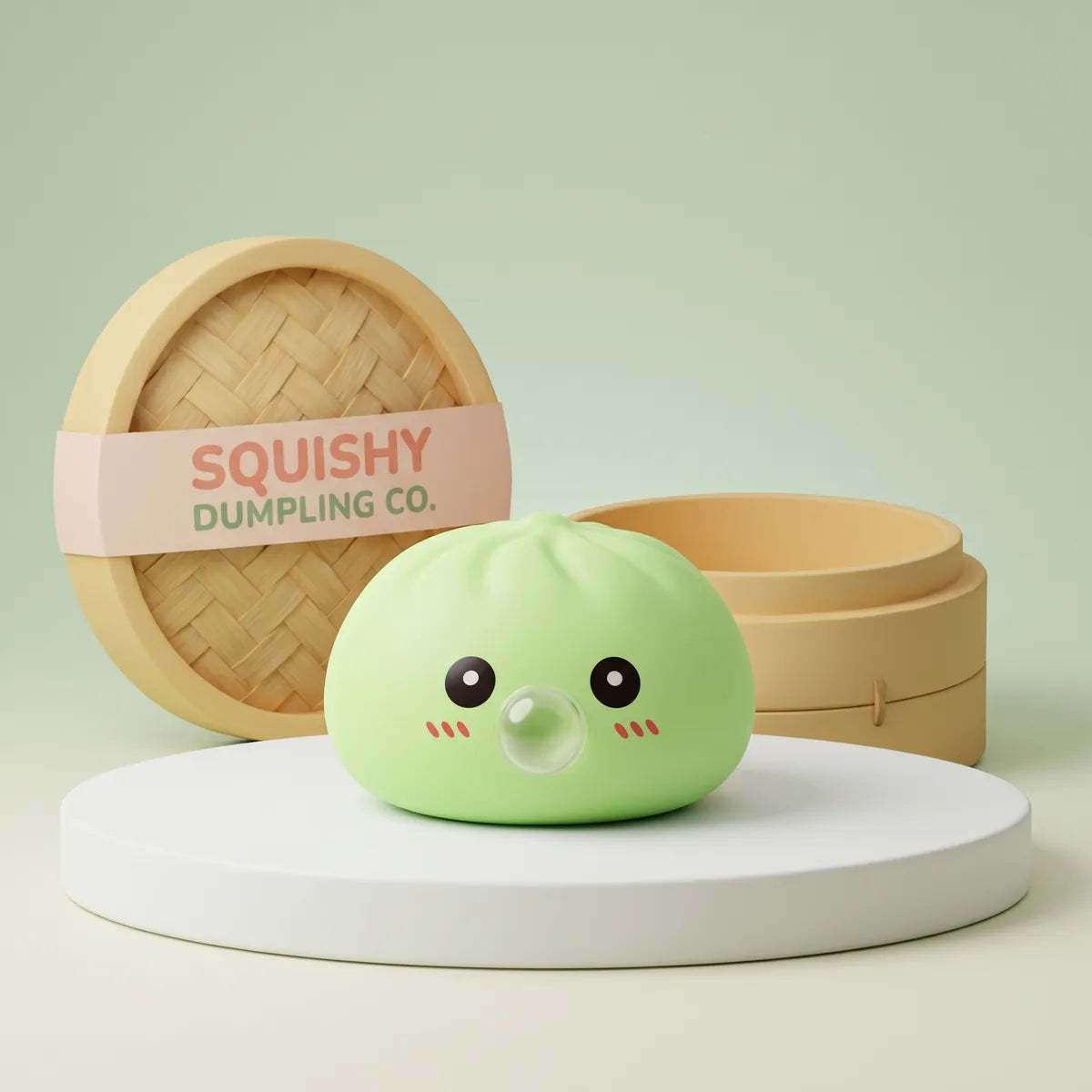Fresh green blow dumpling squishy front view Main image