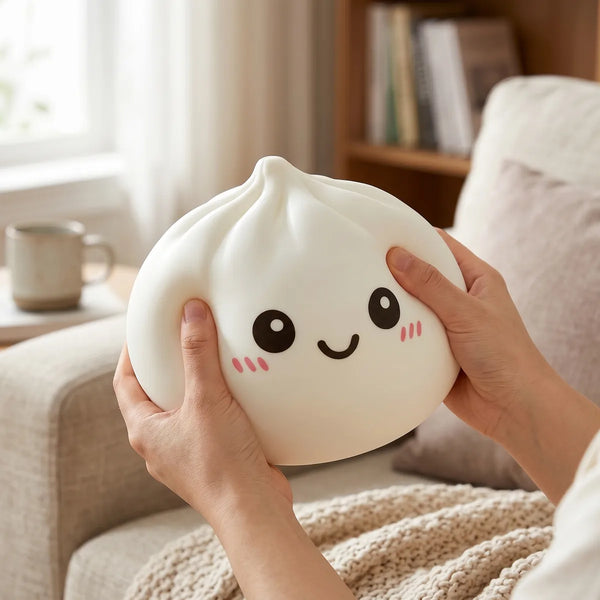 Giant dumpling squishy toy styled as cute room decor