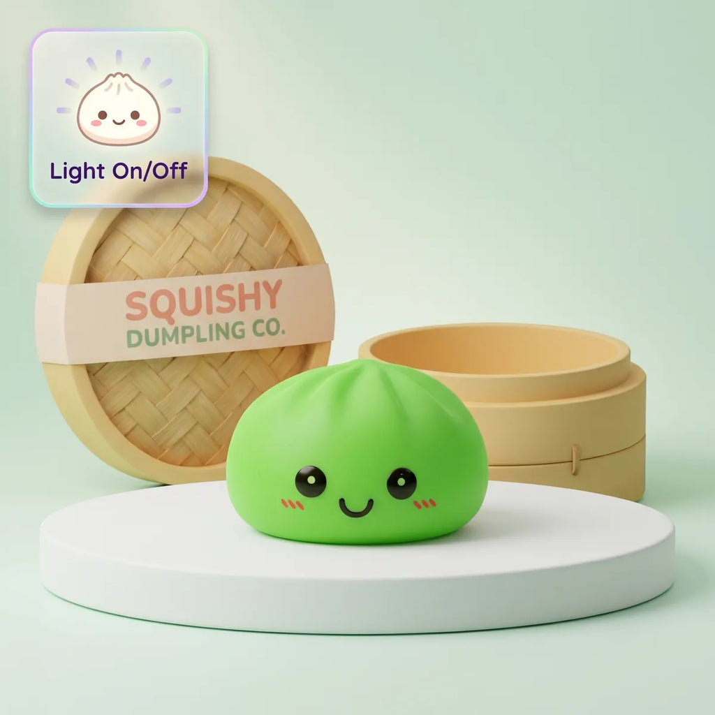 Glow green squishy dumpling night light front view