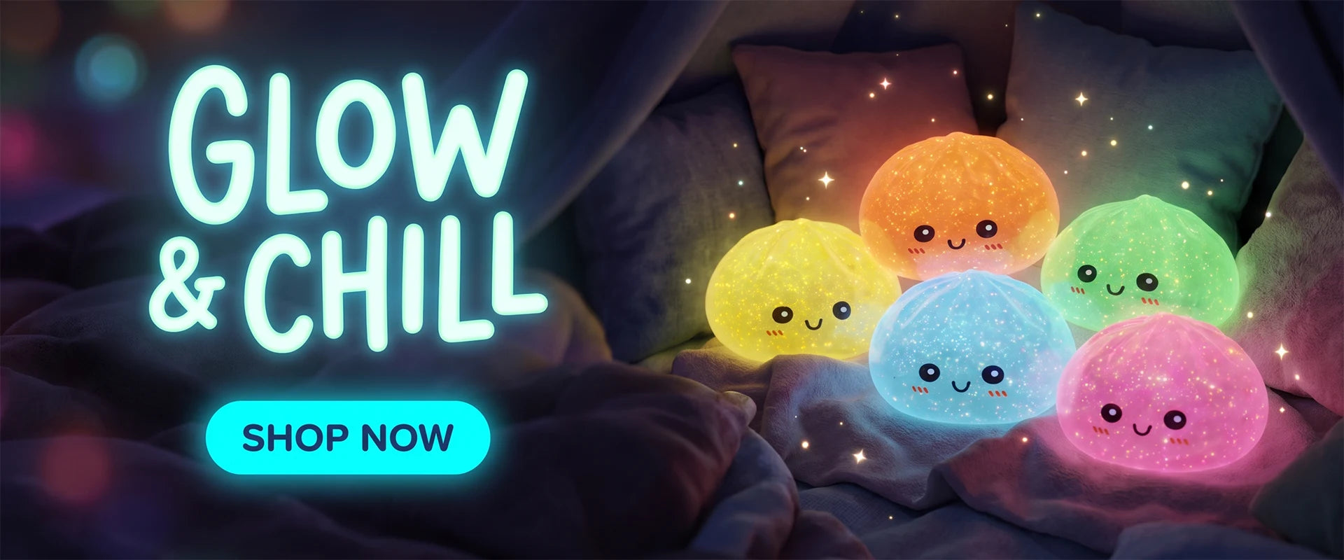 Mystery Glow In Dark Glitter Dumpling Squishy Blind Box