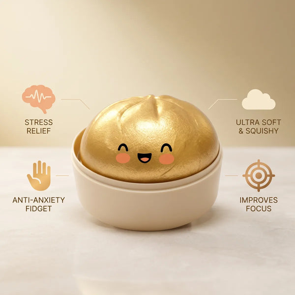 Golden dumpling squishy bun features and benefits overview