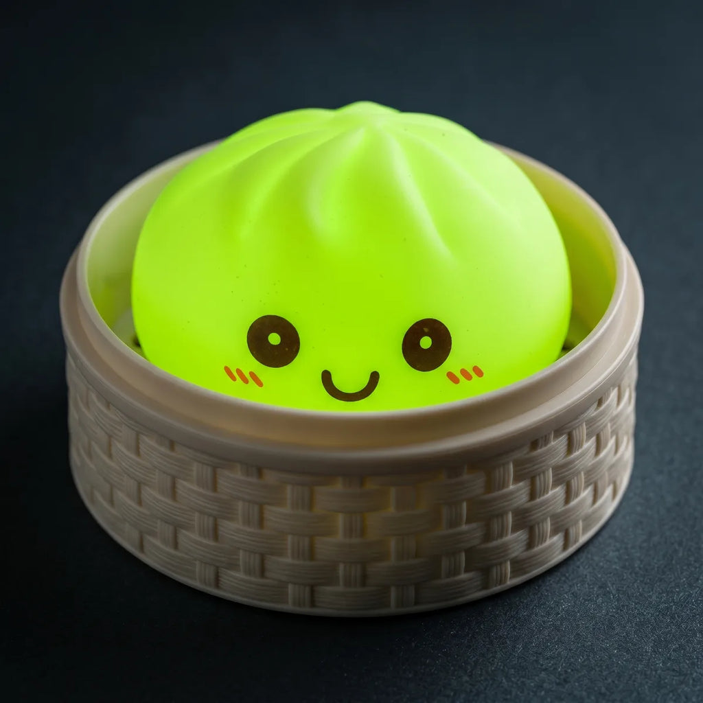 Macro close-up of the green dumpling squishy light texture