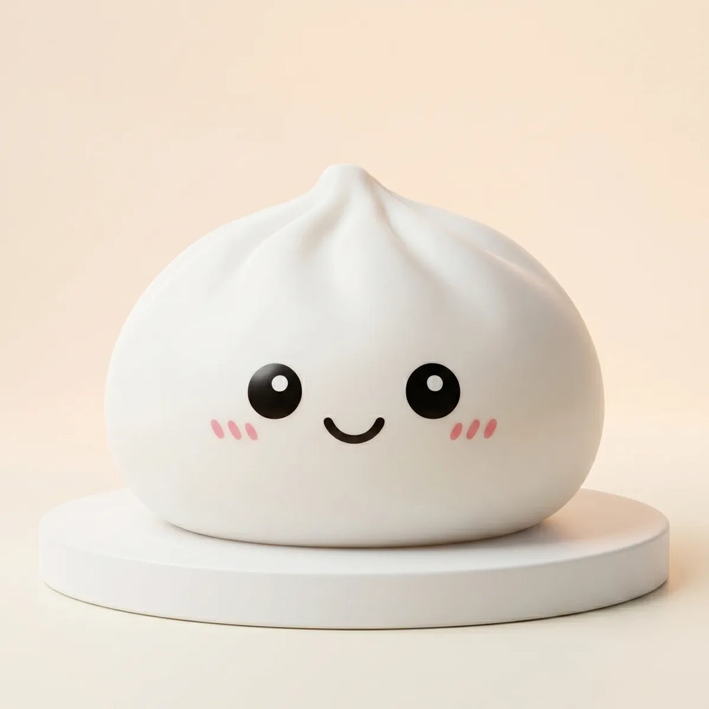 Huggable giant white dumpling squishy toy front view