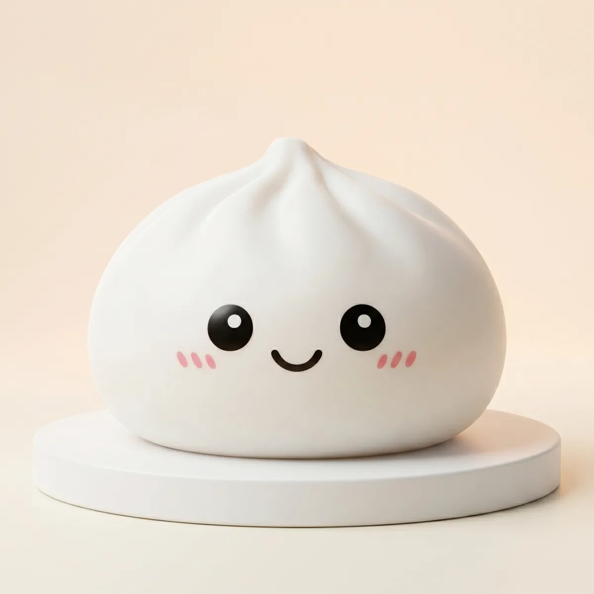 Huggable giant white dumpling squishy toy front view