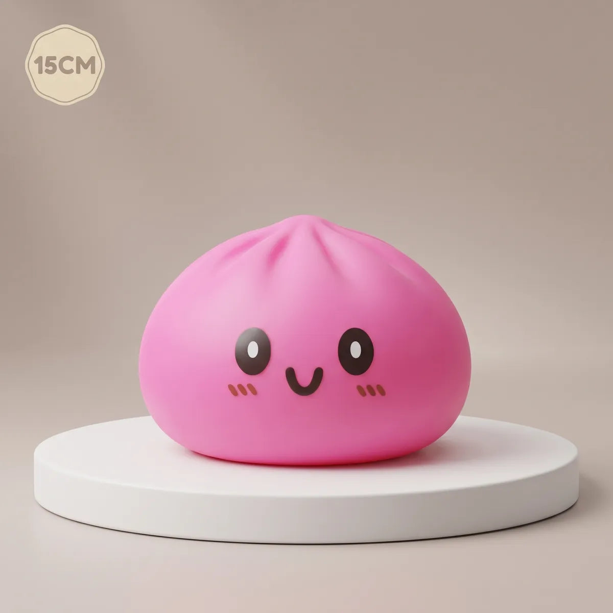 Jumbo large pink dumpling squishy on a premium backdrop Main image