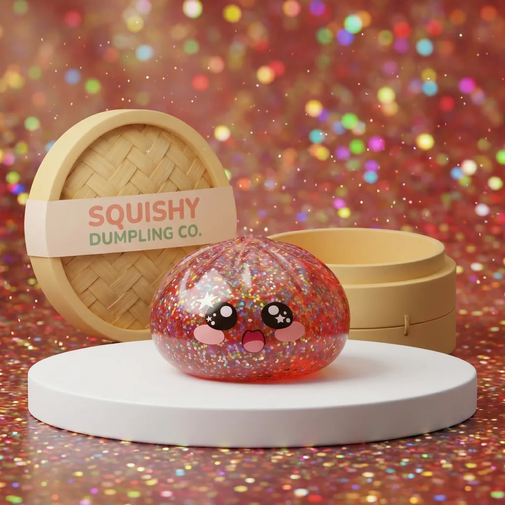 Kawaii pink galaxy dumpling squishy soft toy front view