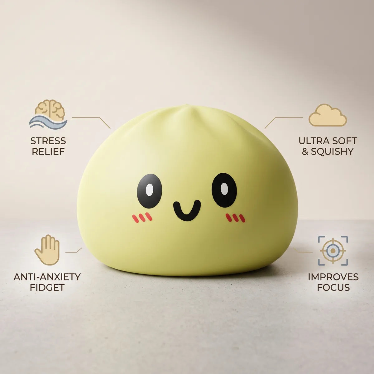 Large yellow dumpling squishy features and benefits overview