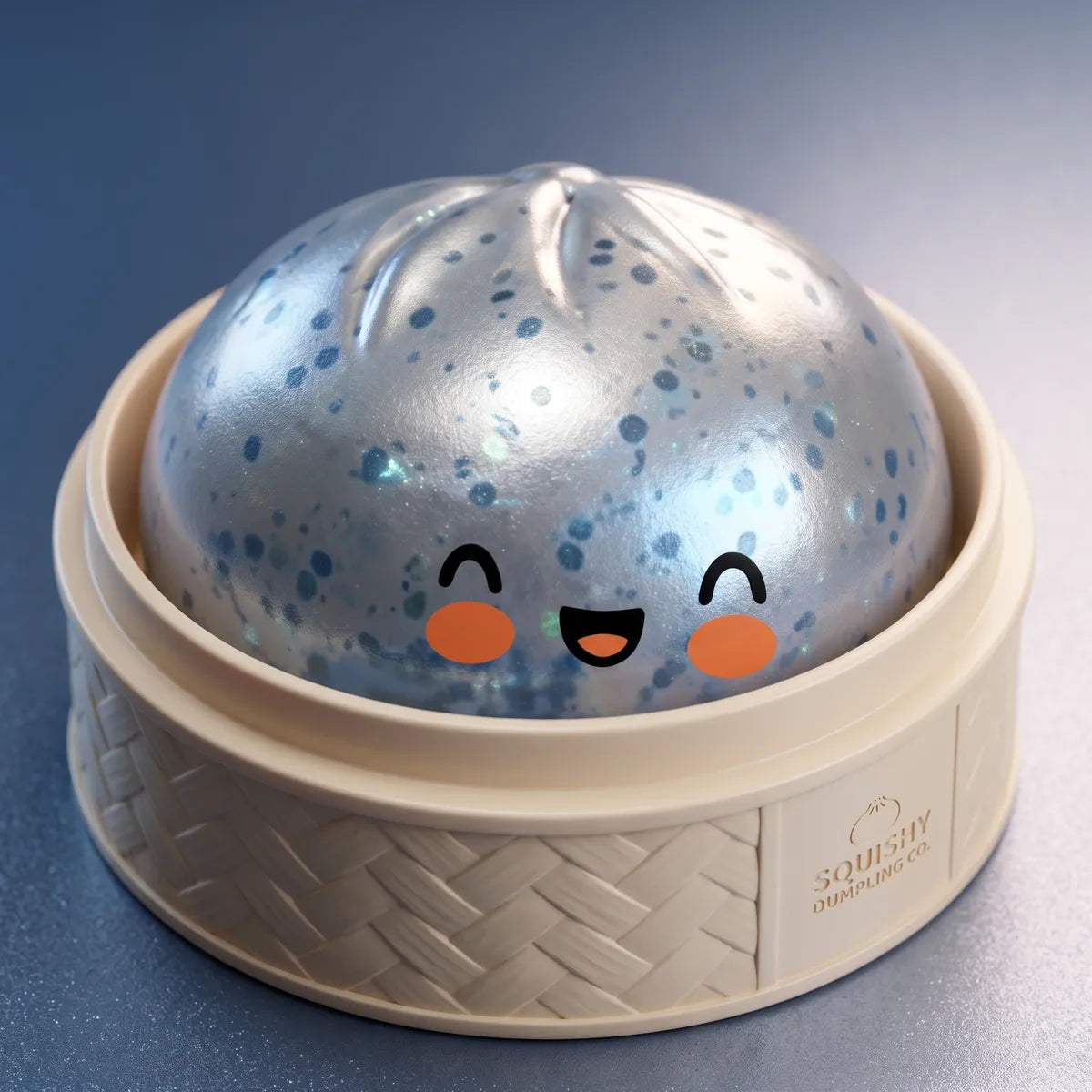 Icy Light Blue Sparkle Dumpling Squishy Secondary image