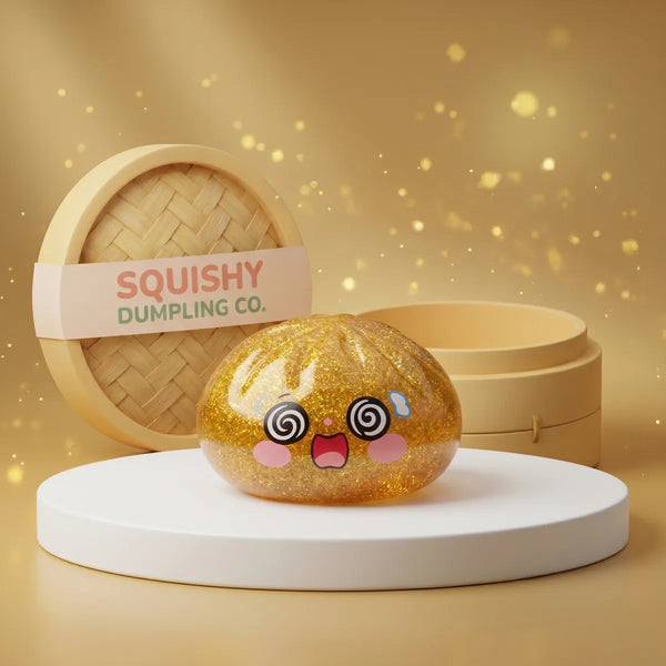 Lucky golden dumpling squishy soft toy front view