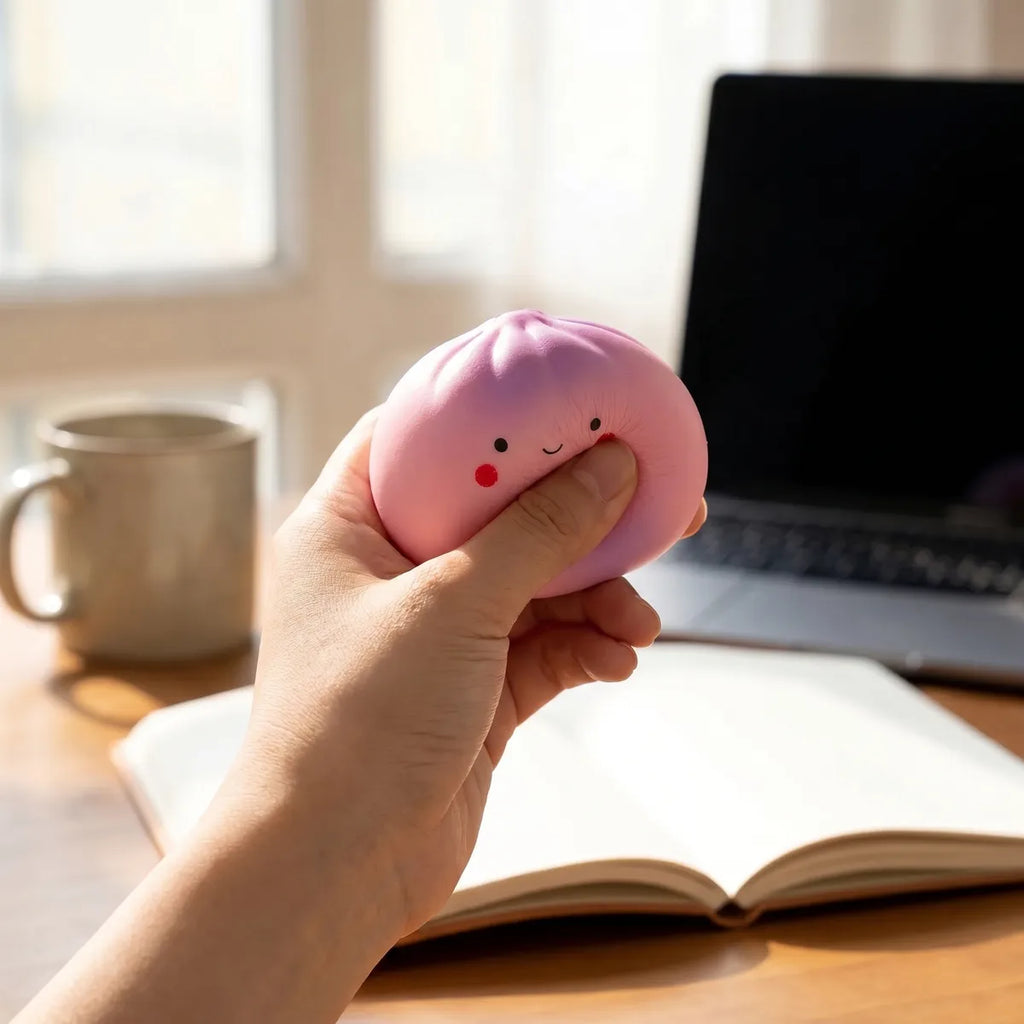 Mini dumpling squishy toy blind bag styled as cute desk decor