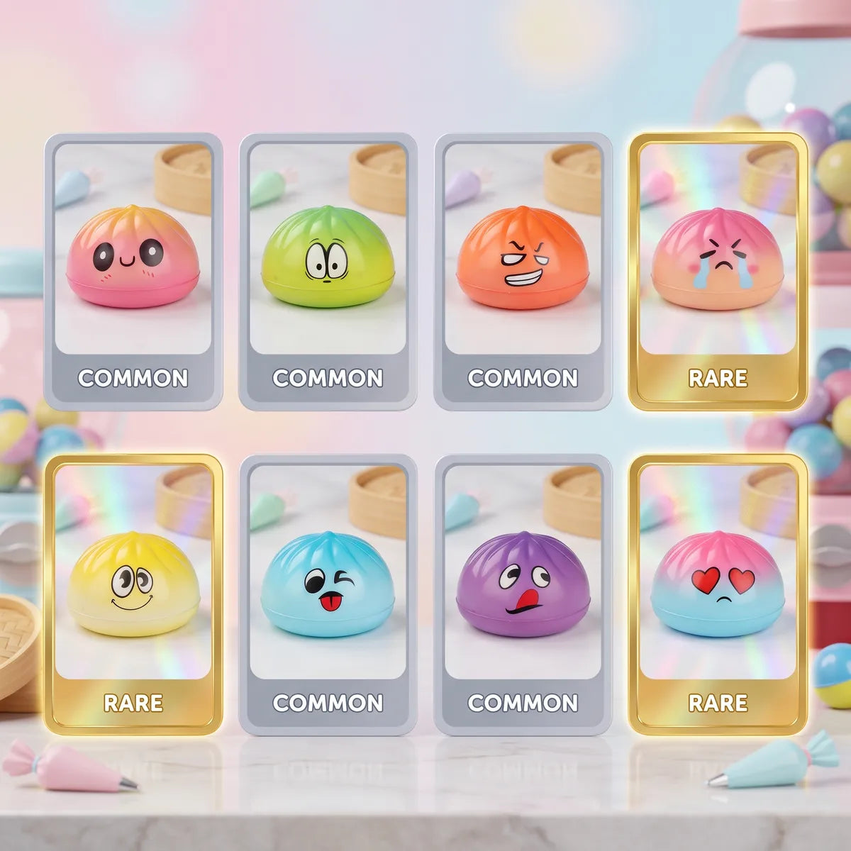 Mini dumpling squishy toy collectible variants and rarity chart