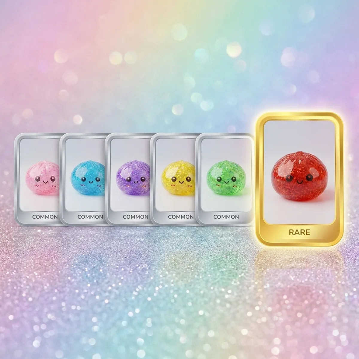 Mini metallic dumpling squishy collectible variants and rarity chart