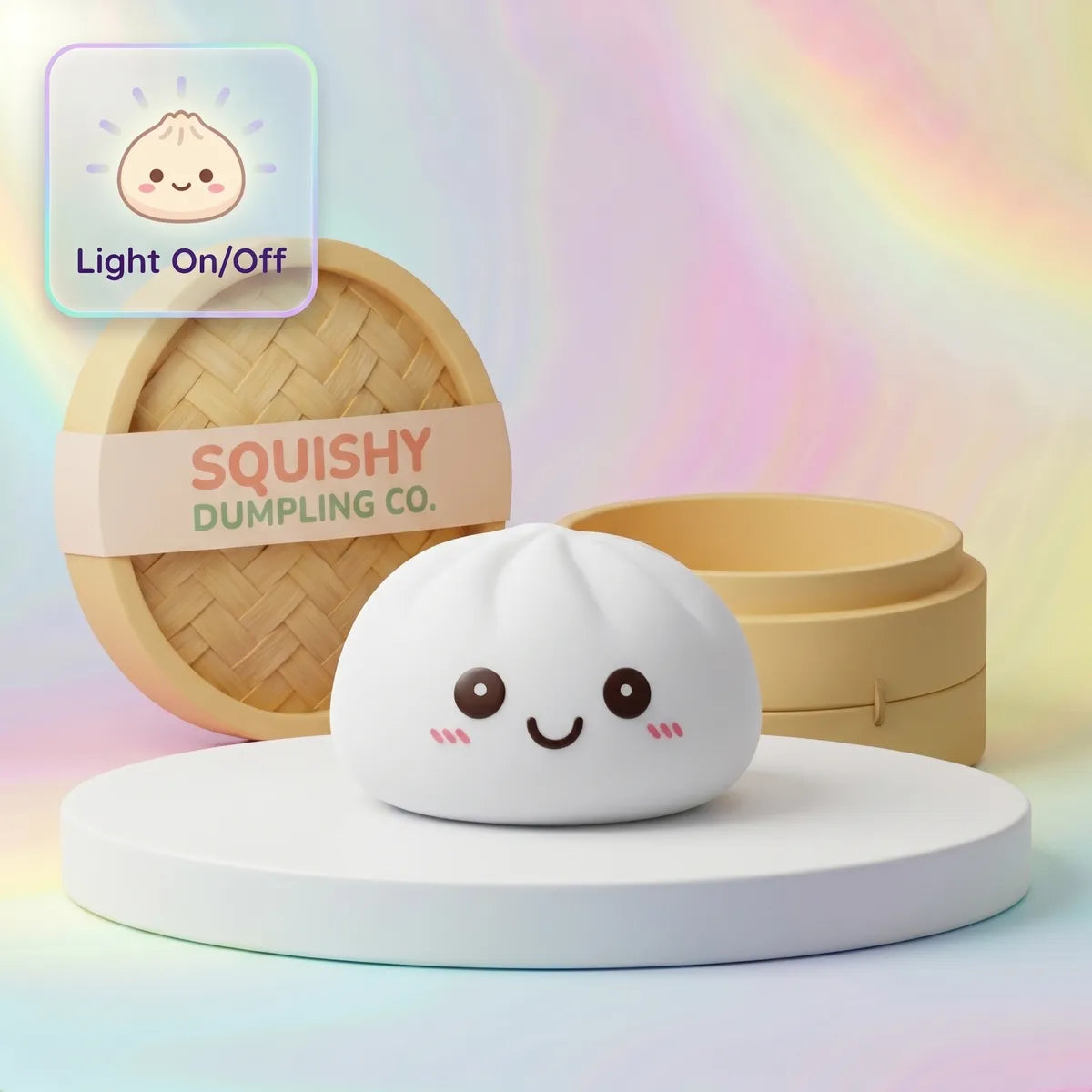 Moonlight white squishy dumpling night light front view Main image