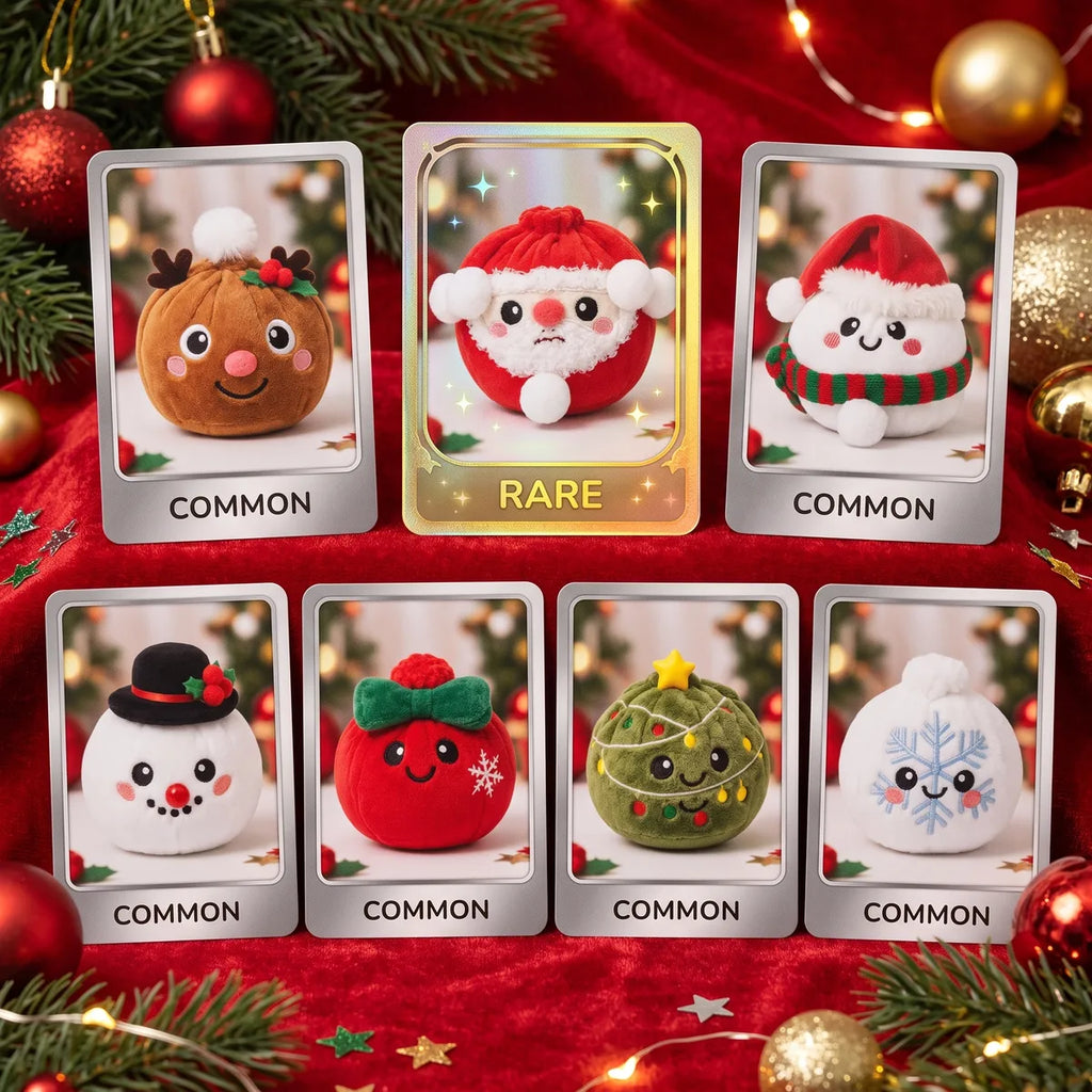 Holiday Mystery Christmas Dumpling Squishy Plush collector cards showing every design and the rare pull