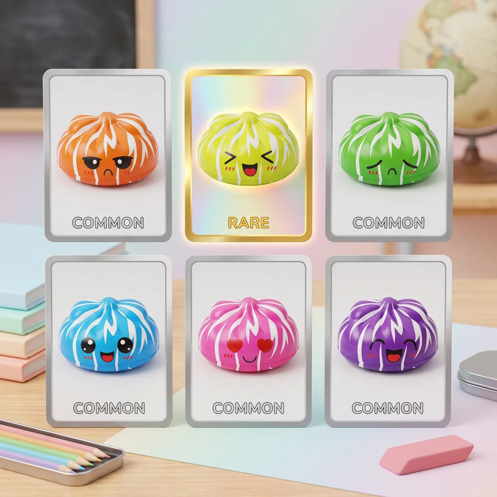 Mystery cute dumpling squishy variants and rarity chart with the rare laughing lime design
