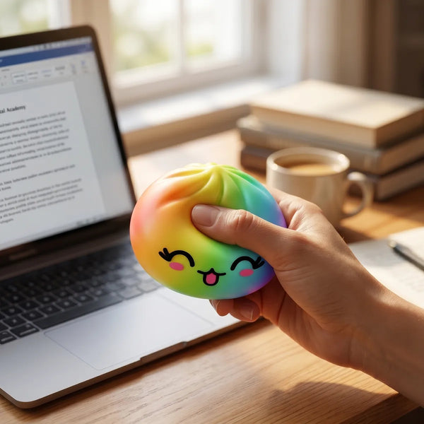 Rare mystery dumpling squishy styled as cute desk decor