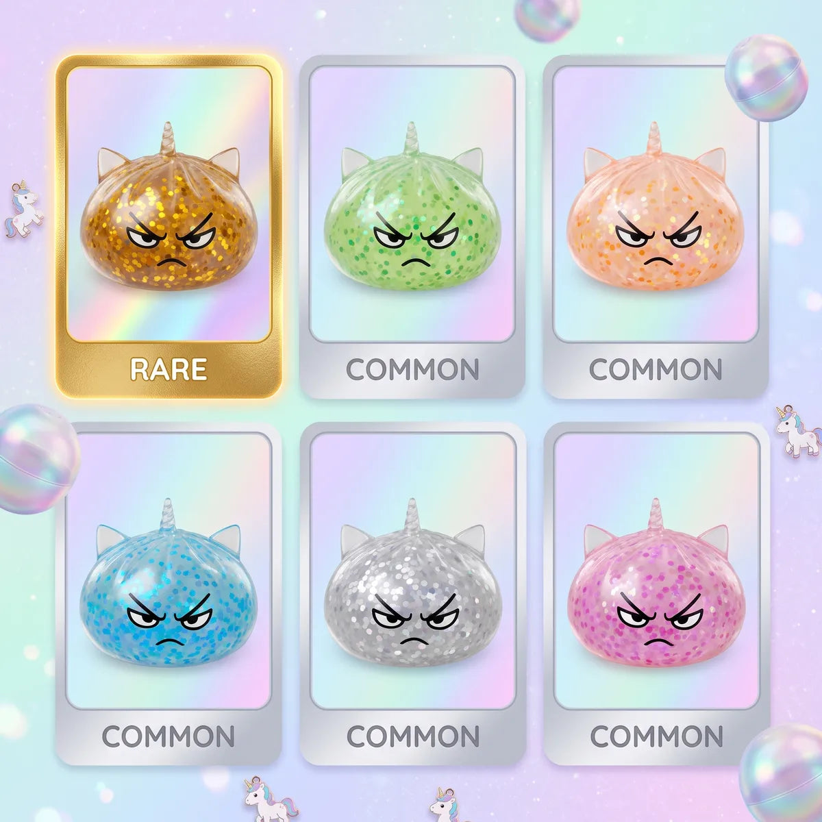 Mystery dumpling squishy rare unicorn glitter collectible variants and rarity chart