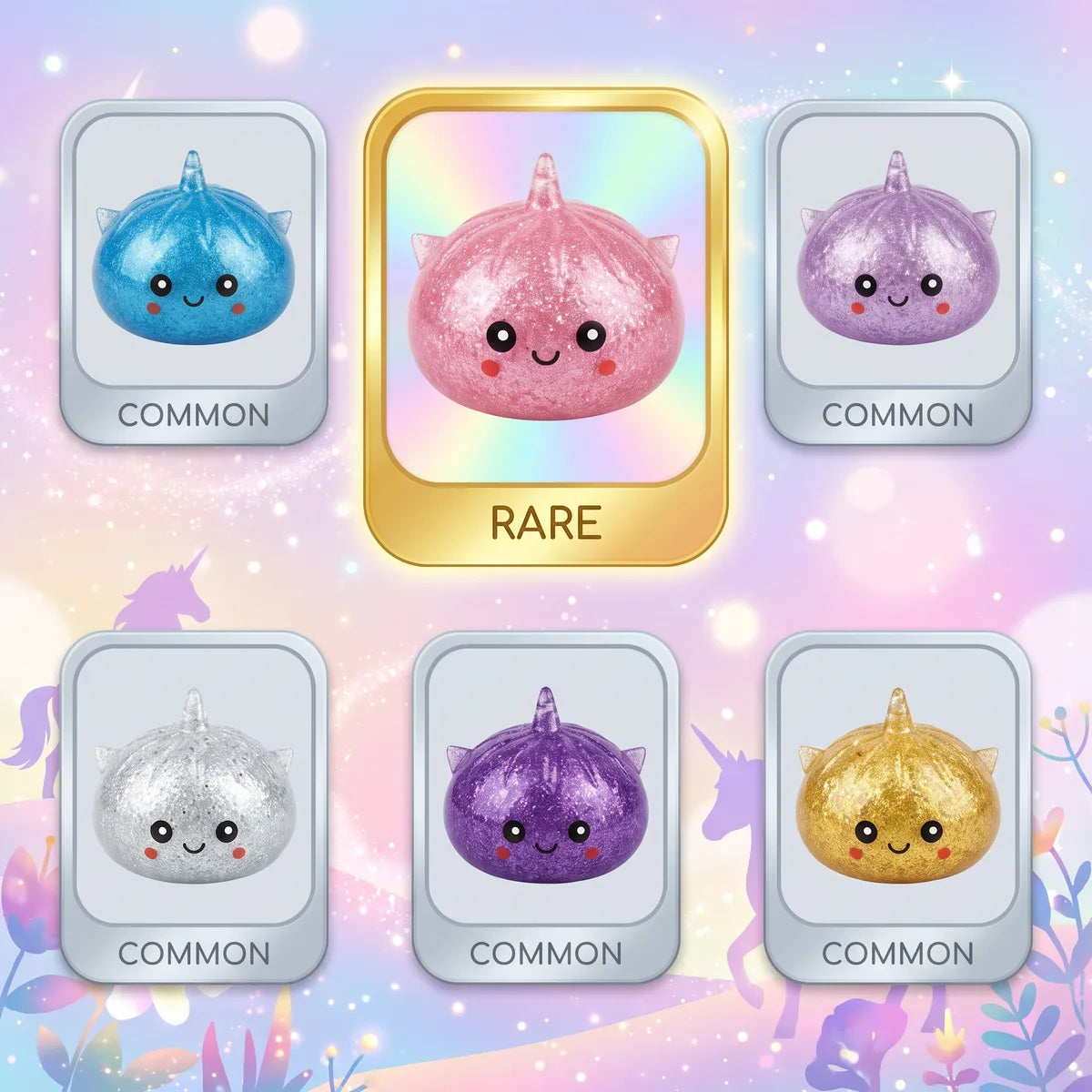 Sparkly Mystery Dumpling Squishy Unicorn Glitter Secondary image