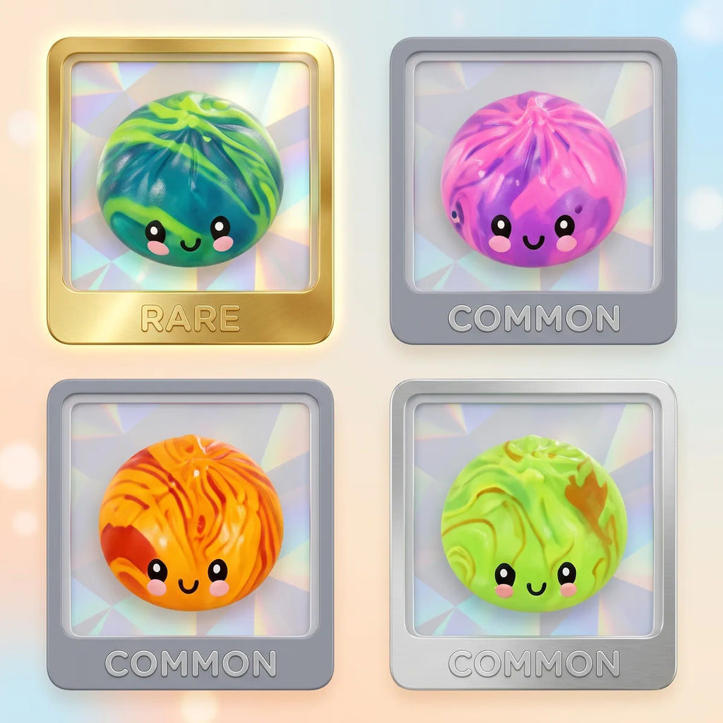 Mini tie dye dumpling squishy collectible variants and rarity chart