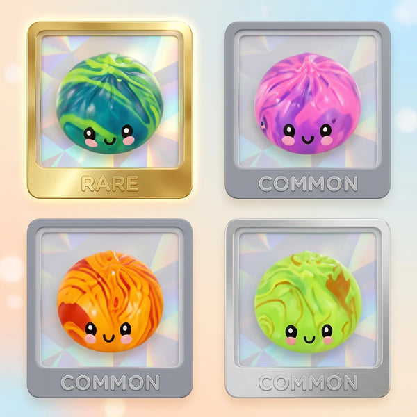 Mini tie dye dumpling squishy collectible variants and rarity chart