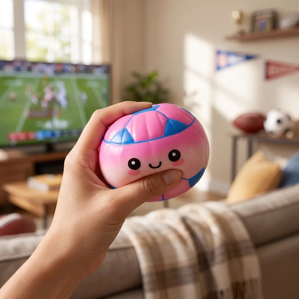 Mystery soccer dumpling squishy styled as cute desk decor