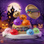 Crimson mystery vampire dumpling squishies spilling from a Mystery steamer box on Halloween night