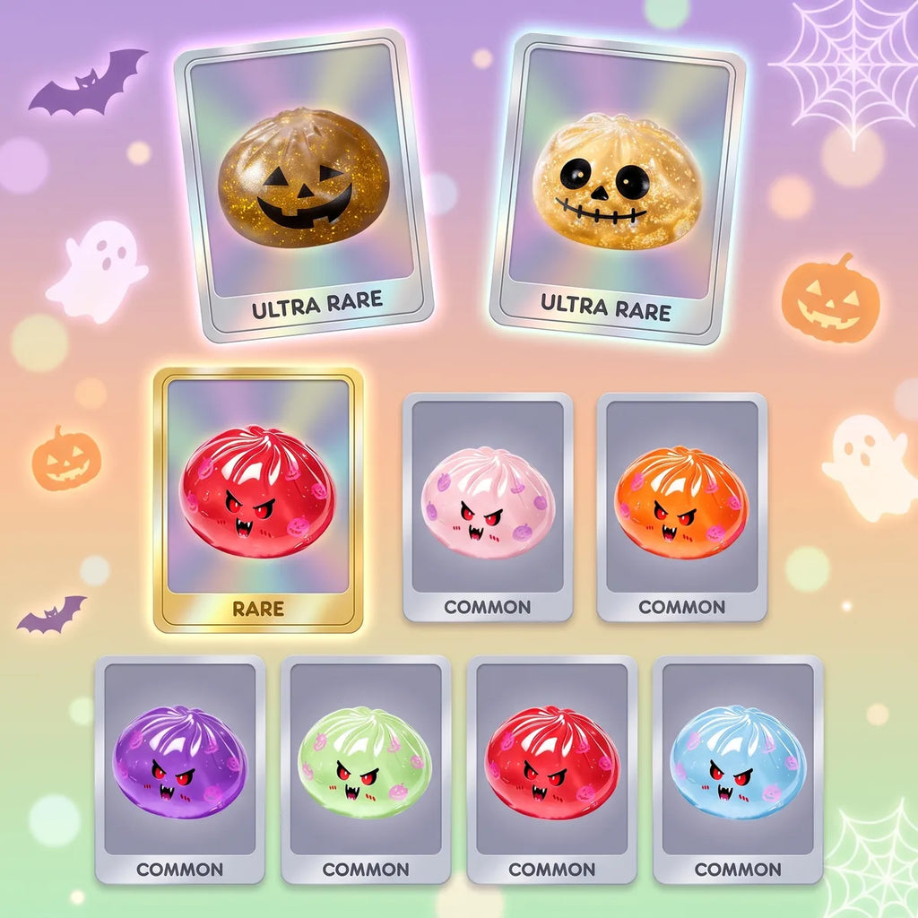 Mystery vampire dumpling squishy variants and rarity chart with two ultra rare gold designs