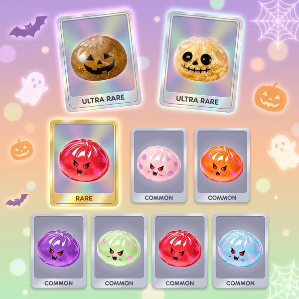 Mystery vampire dumpling squishy variants and rarity chart with two ultra rare gold designs