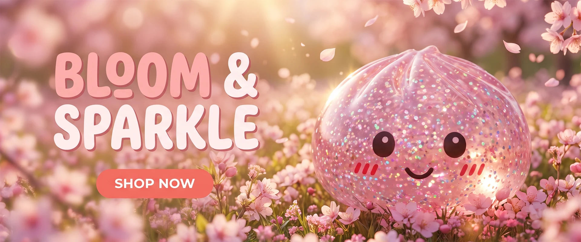 Kawaii Pink Glitter Dumpling Squishy