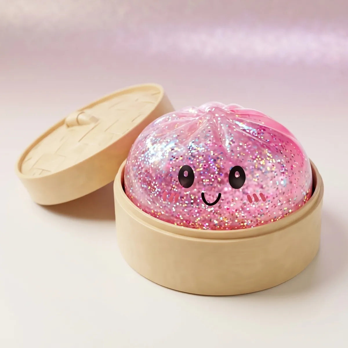 Kawaii Pink Glitter Dumpling Squishy Secondary image