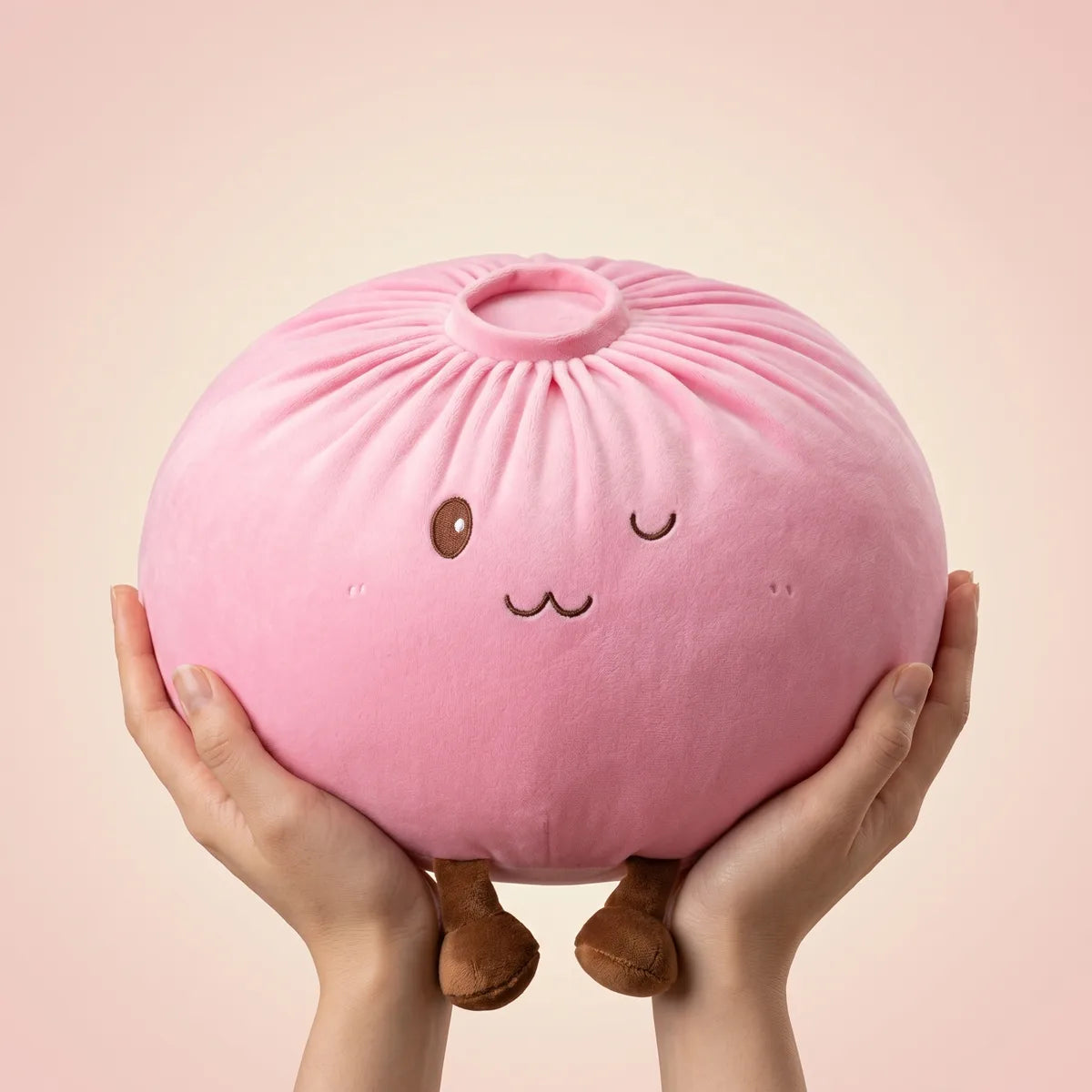 Cozy Pink Large Dumpling Squishy Toy Secondary image