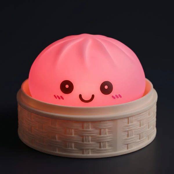 Macro close-up of the pink dumpling squishy light texture