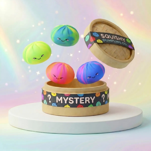 Rainbow colorful dumpling squishy mystery toy front view