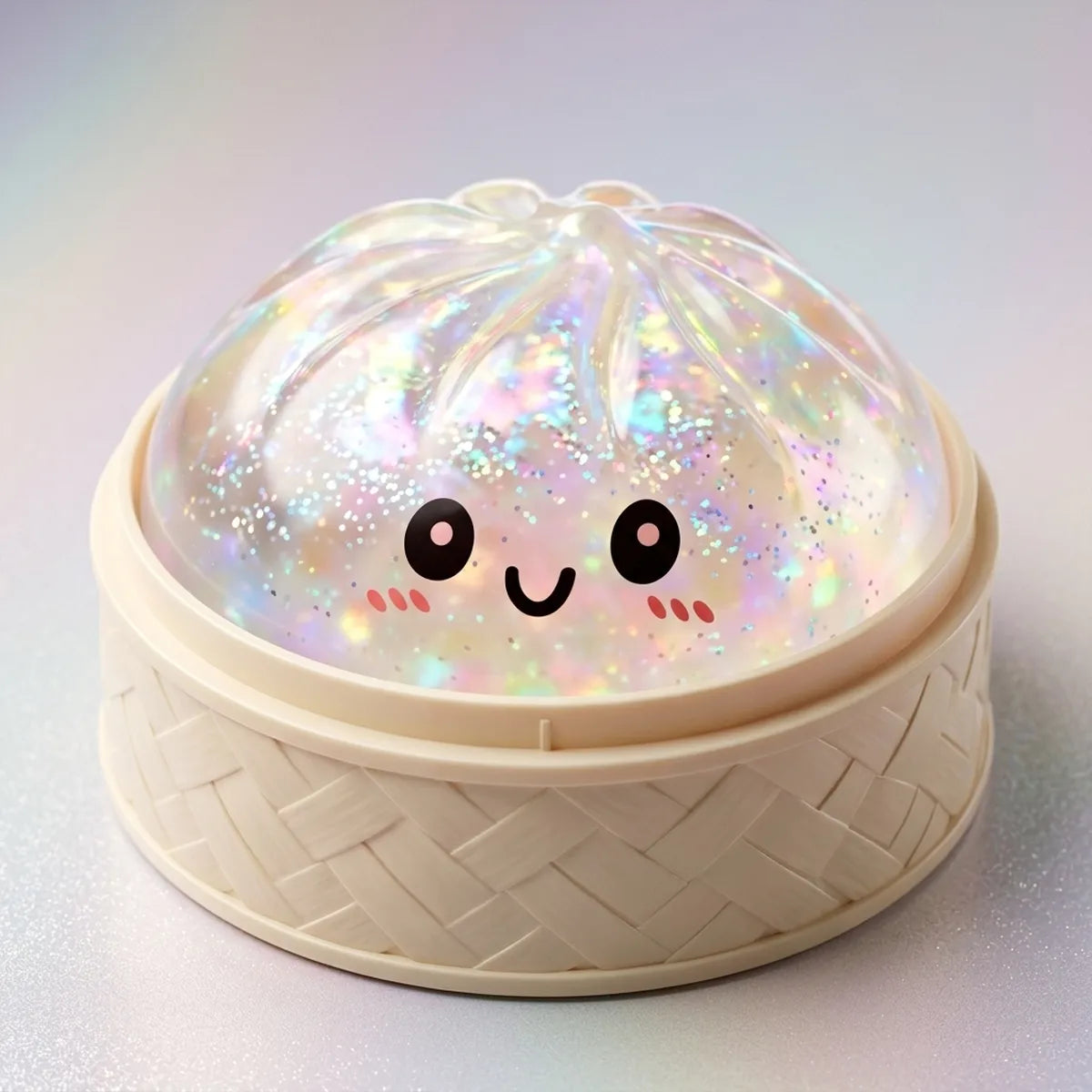 Shiny Silver Glitter Dumpling Squishy Secondary image