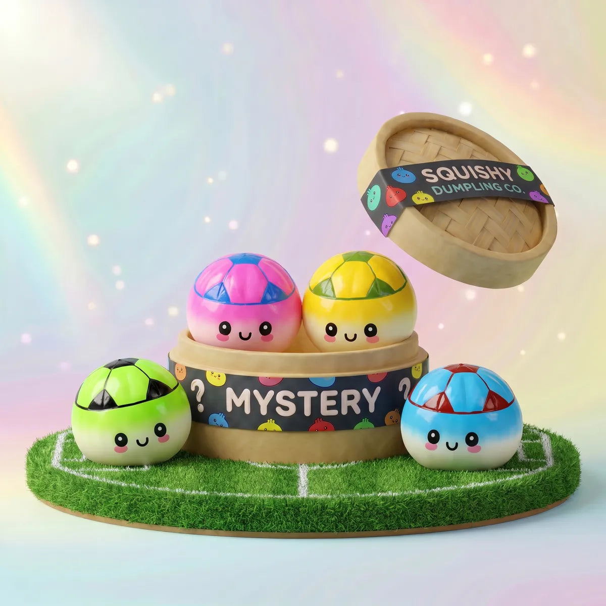 Sporty mystery soccer dumpling squishy front view Main image