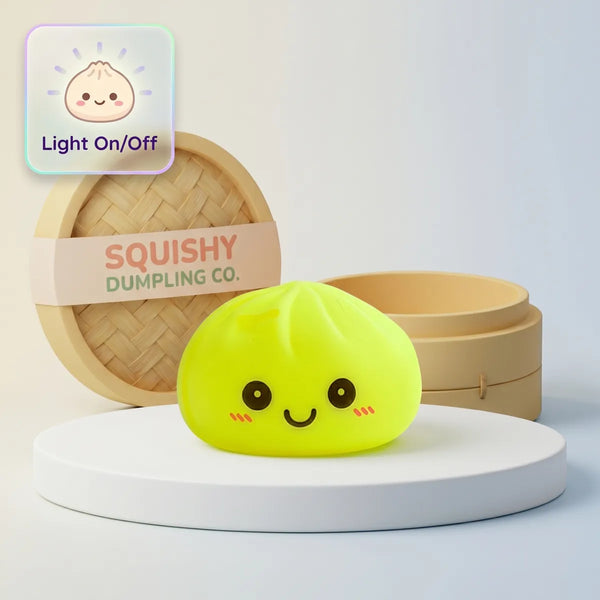 Sunny yellow squishy dumpling night light front view