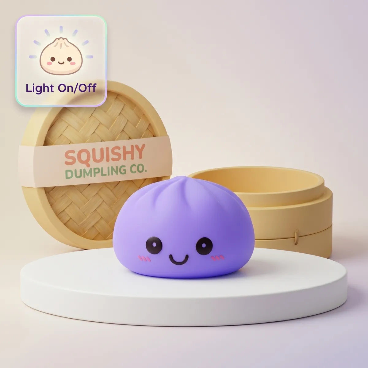 Twilight purple squishy dumpling night light front view
