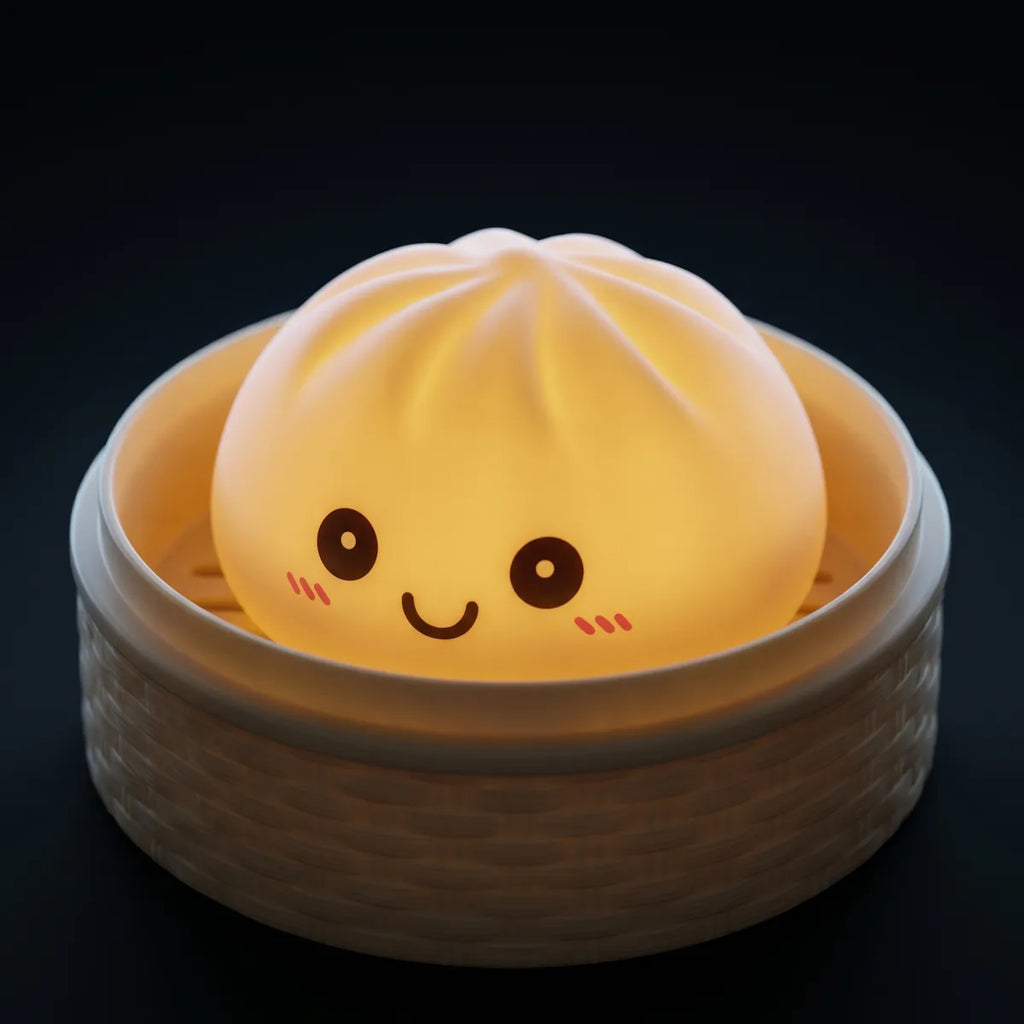 Macro close-up of the white dumpling squishy light texture