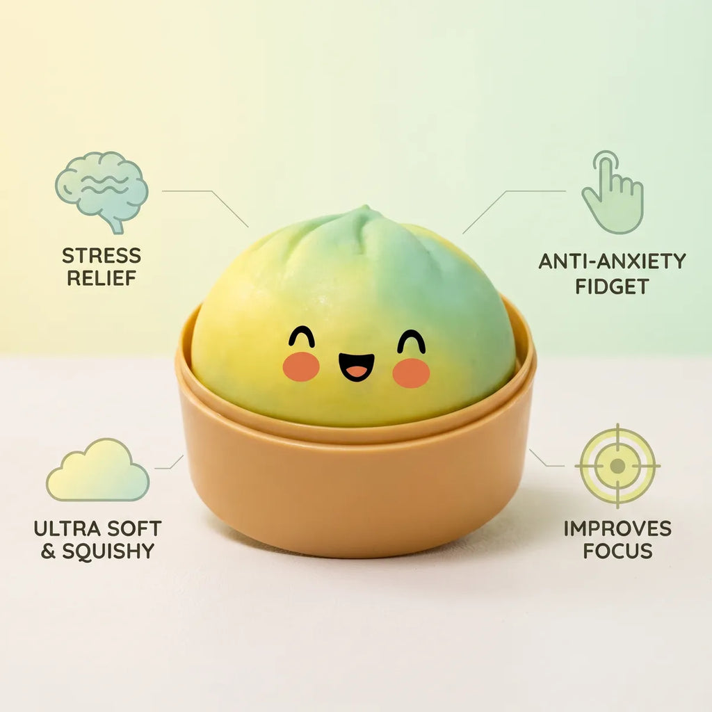 Yellow fade dumpling squishy features and benefits overview