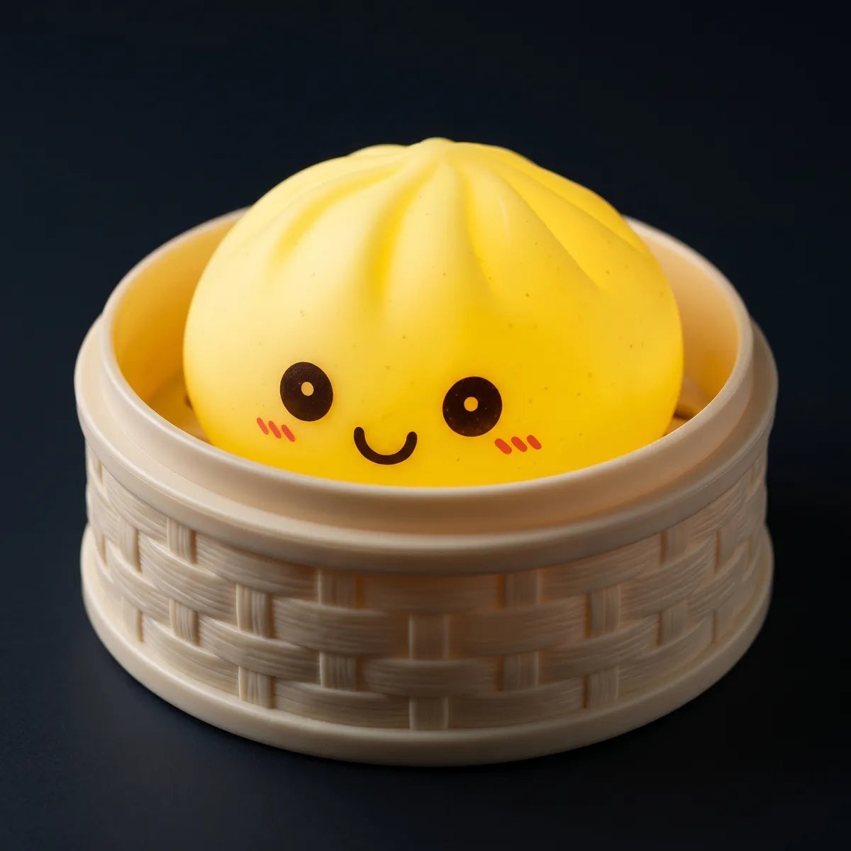 Macro close-up of the yellow dumpling squishy light texture